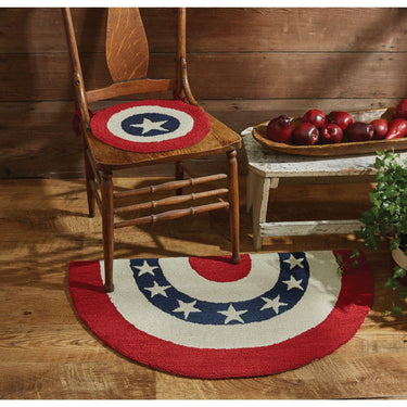 Americana Half Round Half Circle Hooked Rug - 2' X 3' - Park Designs - The Fox Decor